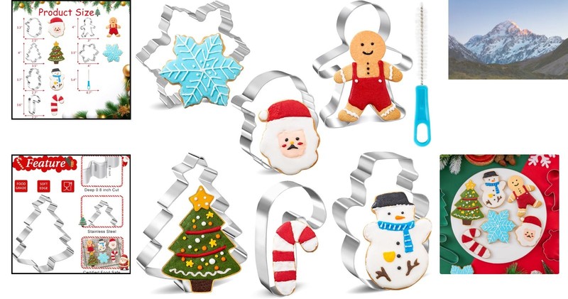 Ultimate Holiday Cookie Cutter Set - 7 Pieces in Festive Shapes for Baking Joy gallery