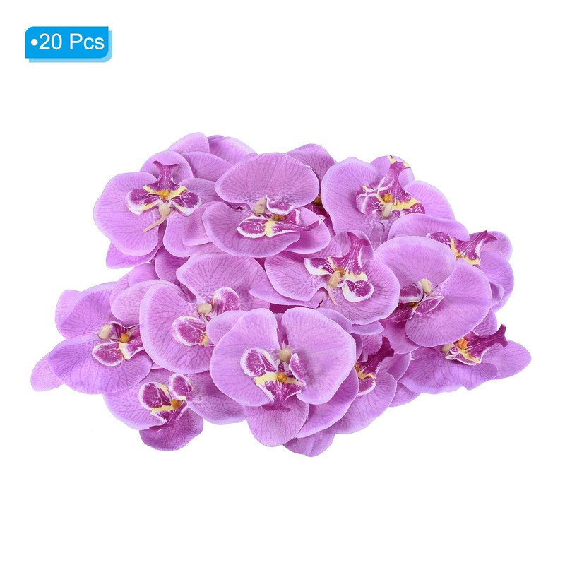 20Pcs 3.5" Artificial Silk Butterfly Orchid Flower Heads for DIY, Light Purple gallery