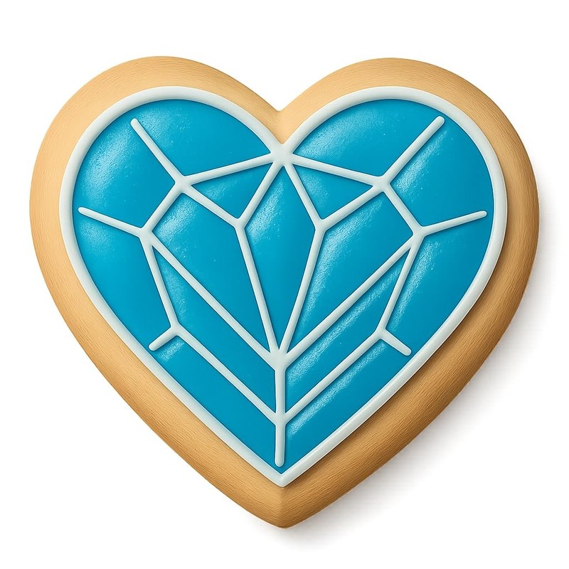 Crystal Heart Gem Cookie Cutter – 4×3.3″ Premium Party Design Tool