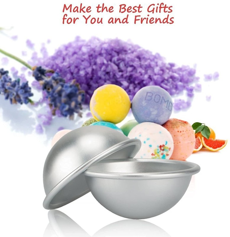 Bloss Bath Bomb Molds 3.15 Inches 4 Set, Mold DIY Inch, silver gallery