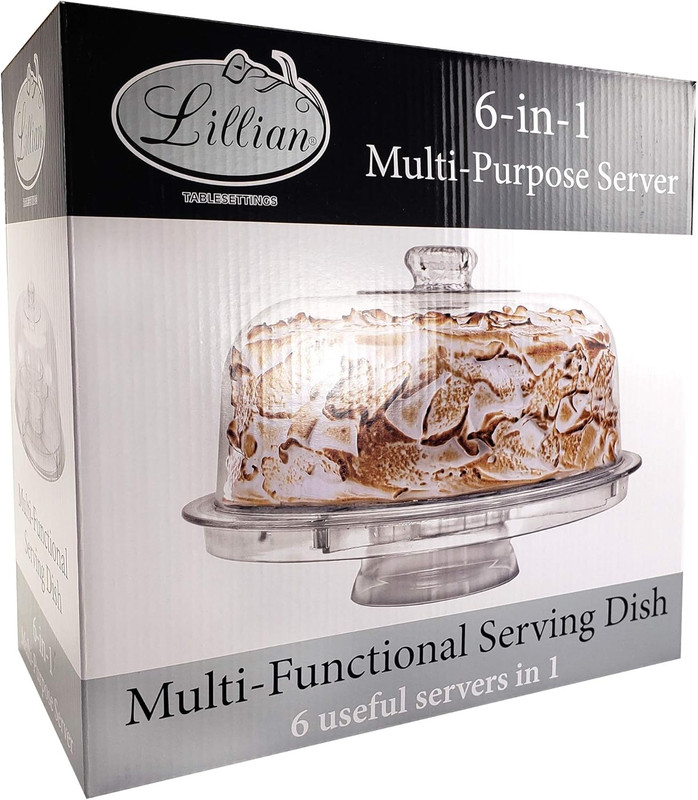 Cake Stand with Dome Cover, 6-In-1 Multi-Purpose Use, Cake Stand with Lid, Servi gallery