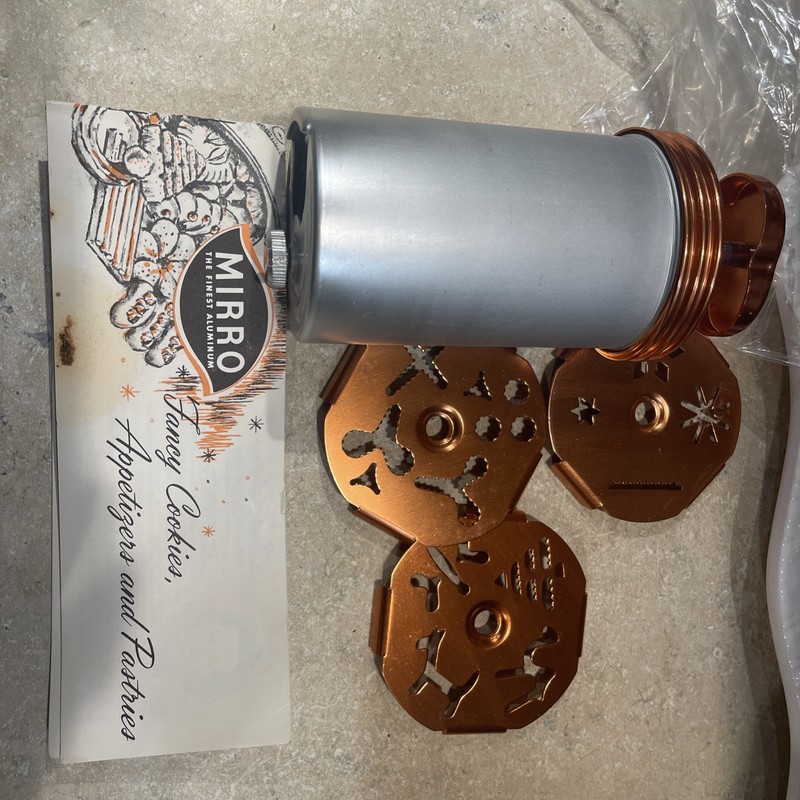 New MIRRO Dial A Cookie Aluminum Copper Press 12 Designs 5 Pieces