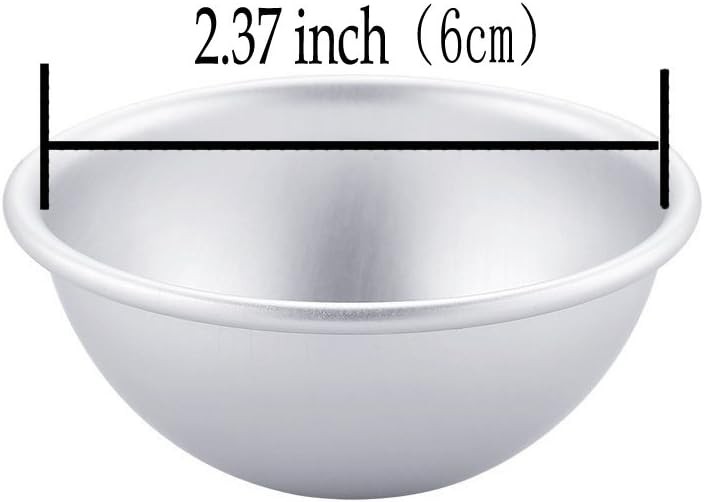 Warmbuy 12 Pcs DIY Metal Bath Bomb Molds, Set of 6 Silver gallery