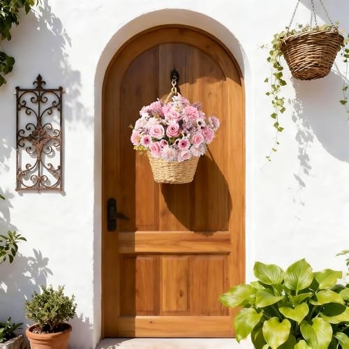 Artificial Fake Flowers for Spring Decoration, 4 Pcs Faux Silk Flower Pink gallery