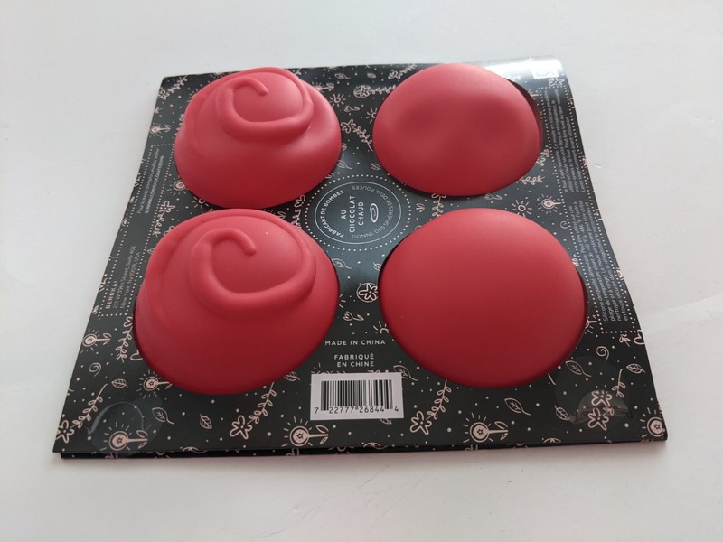 Modern Bliss Hot Chocolate Swirl Bomb Maker Red Silicone Mold, Makes 2" Spheres gallery