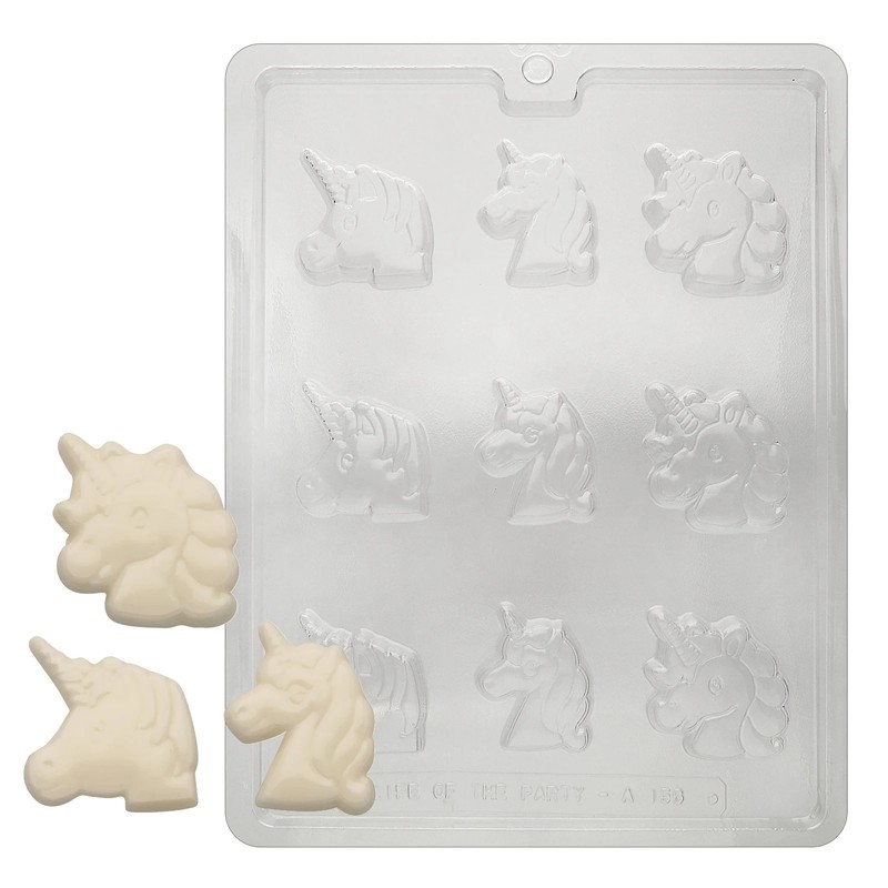 A156 Assorted Small Unicorn Heads Chocolate Candy Mold