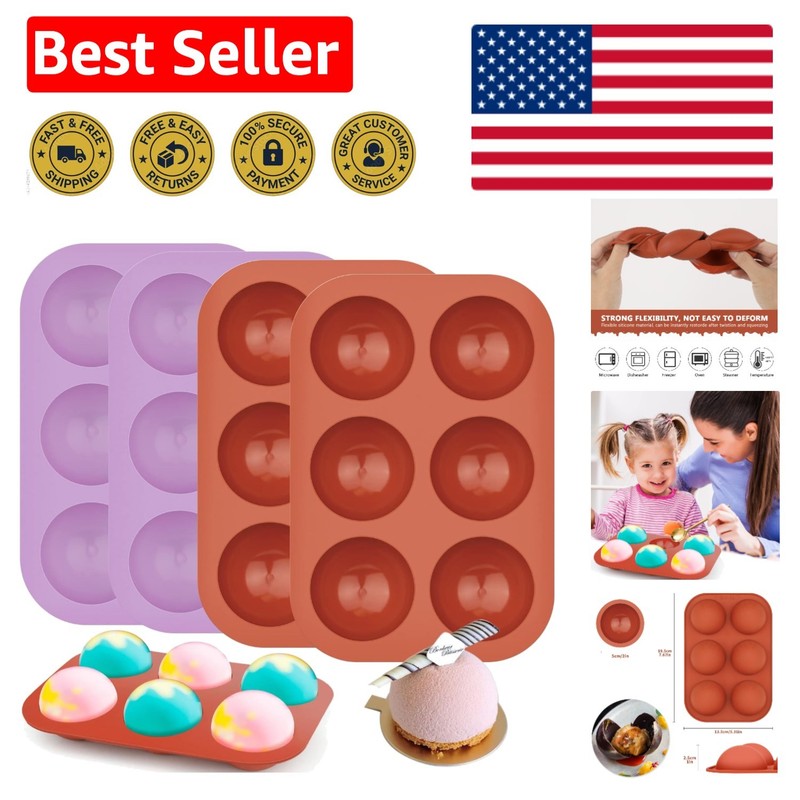 BPA-Free 6-Cavity Silicone Dessert Mold Set – Perfect for Hot Chocolate Bombs