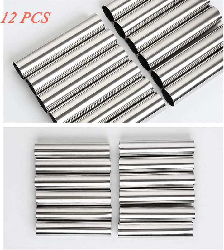 12 Pack Cannoli Tube Non Stick Stainless Steel Cream Horn Mold Danish Pastry Can gallery