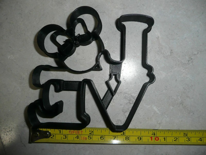 MINNIE MOUSE HEAD LOVE WORD LETTERS VALENTINE WEDDING COOKIE CUTTER USA PR3327 gallery