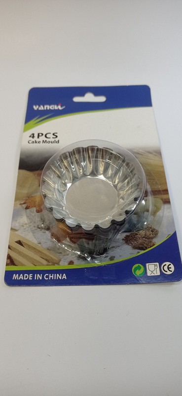4PCS Baking Tool Egg Tart Aluminum Cupcake Cake Cookie Flower Mold Mould Tin