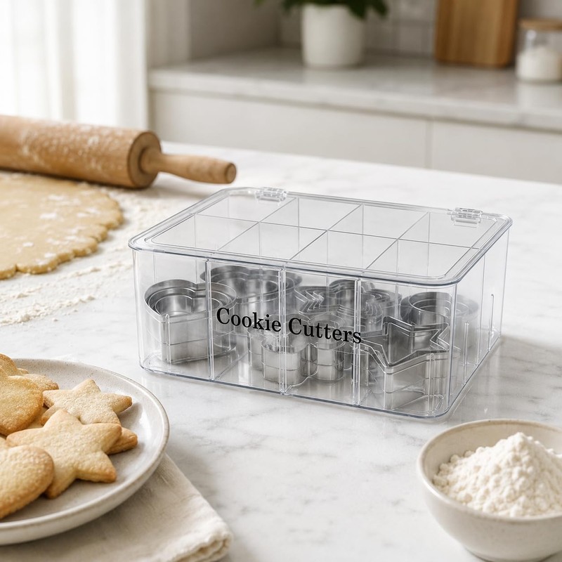 Cookie Cutter Tool Storage Box,Cake Decorating Supplies Accessories Bins,Baki... gallery