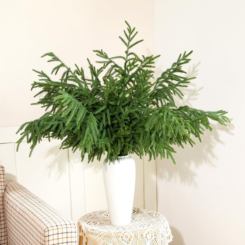Tasruwat 10 Pcs 36 Inch Artificial Norfolk Pine Stems Faux Christmas Greenery gallery