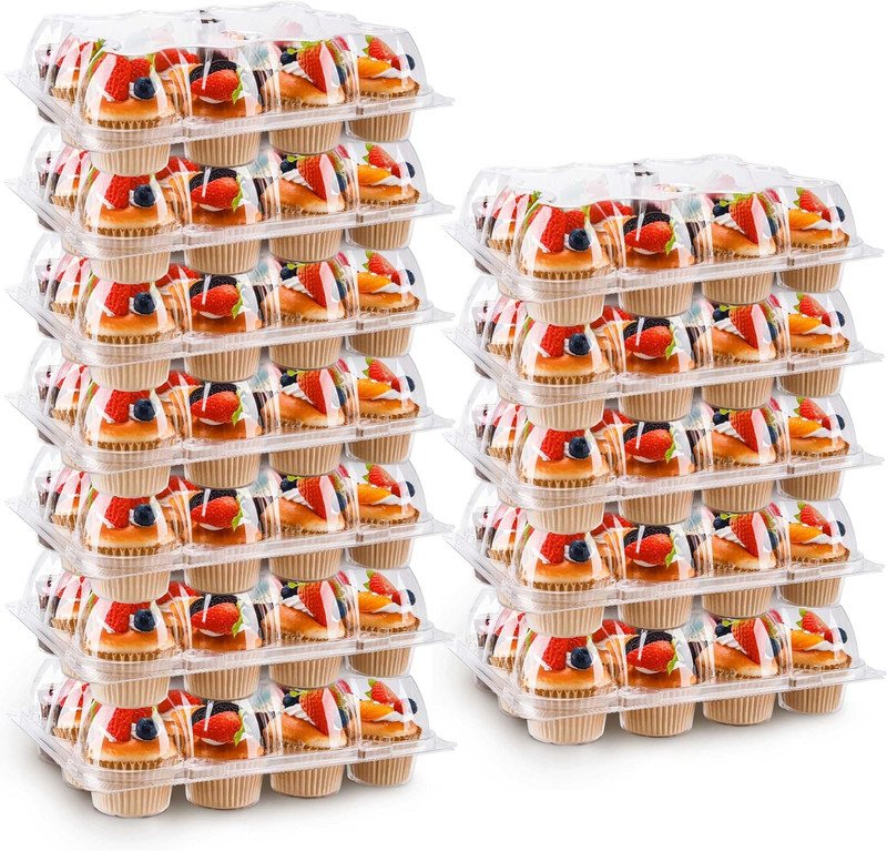 12 Count Cupcake Containers 6 Pack Cupcake Holders Plastic Clear Reusable Cupcak gallery