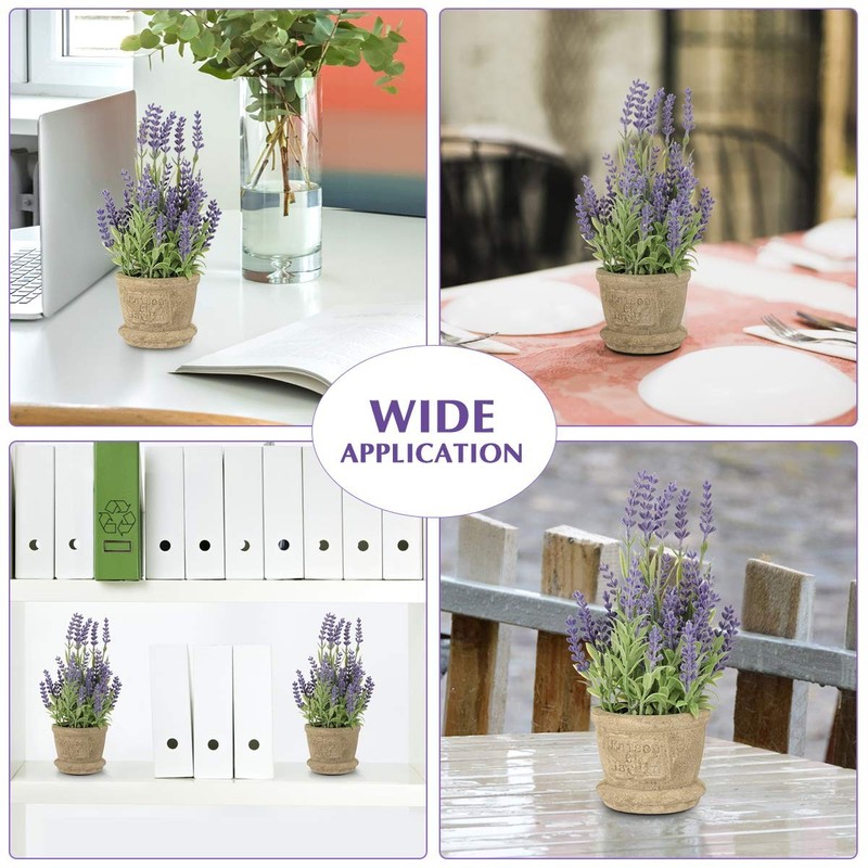 Milisten Small Artificial Lavender Plant In Pot 8.7 Faux Purple Lavender Flower gallery