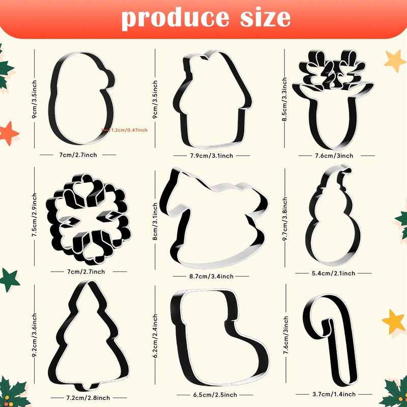 Christmas Cookie Cutters - 9 PCS Christmas Party Favors Decorations Kit Shape... gallery
