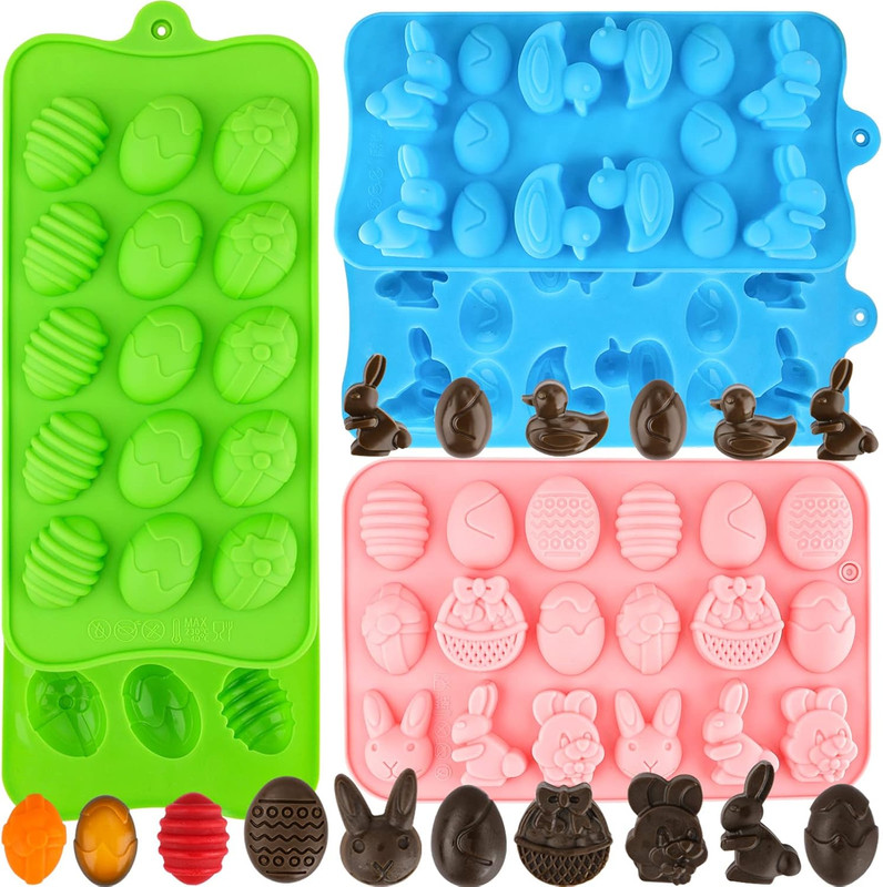 Easter Egg Silicone Mold for Chocolate 5 Packs Egg Shaped Mold Baking Pan for Ea gallery