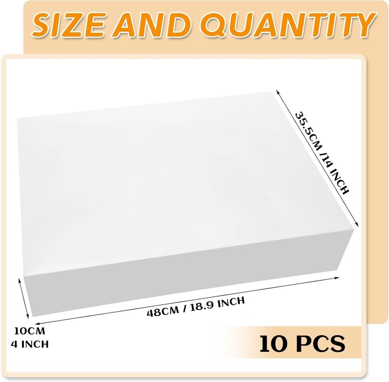 10 Pack 19 x 14 x 4 Inch Cake Box, Cardboard Cake Boxes, Large Rectangle Boxes, gallery