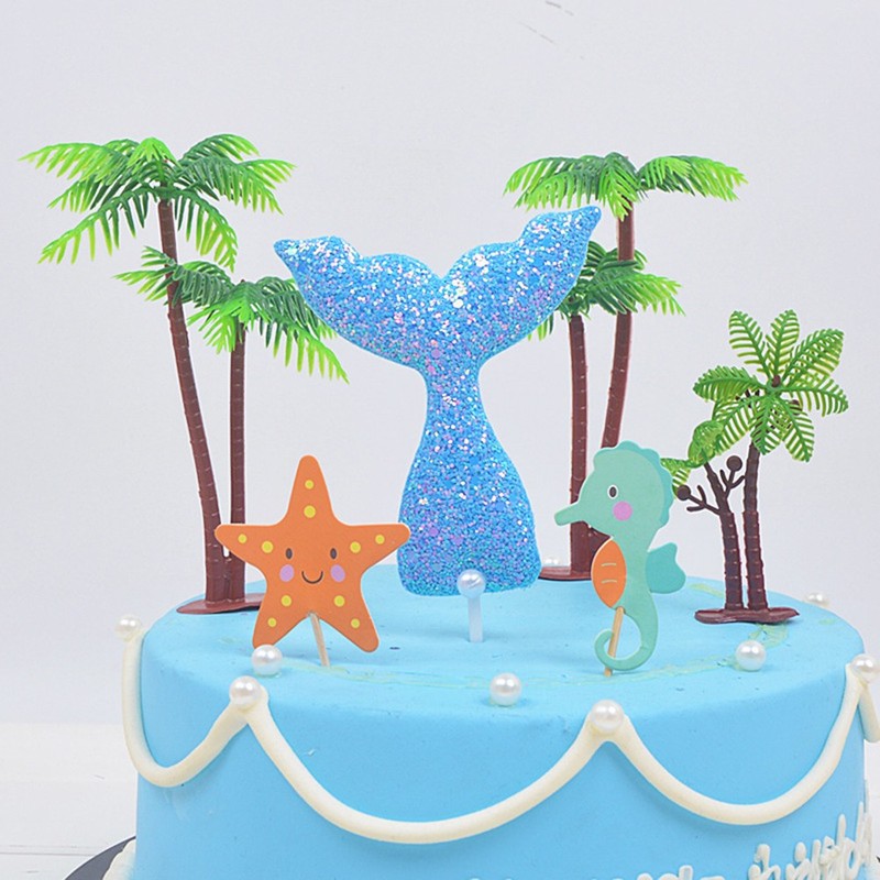 10 PCS Coconut Tree Cake Decoration Pool Party Beach Decorations Themed gallery