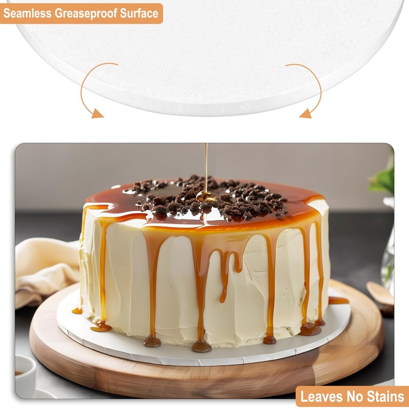 Cake Drum Rounds 12 Inch 1/2 Thick Greaseproof Seamless 6 PCS gallery
