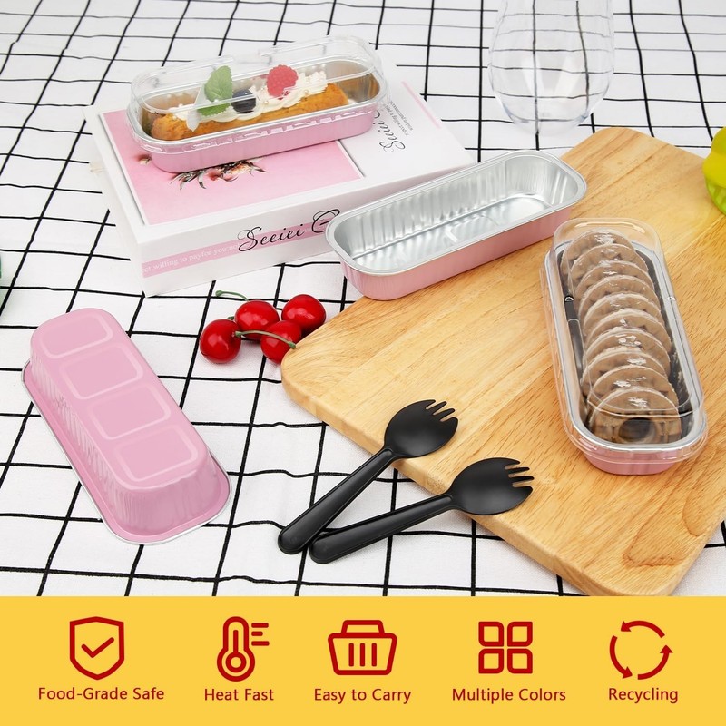 Paquete De 50 Moldes Para Hornear Desechables De Papel De Aluminio Para Mini Pan gallery