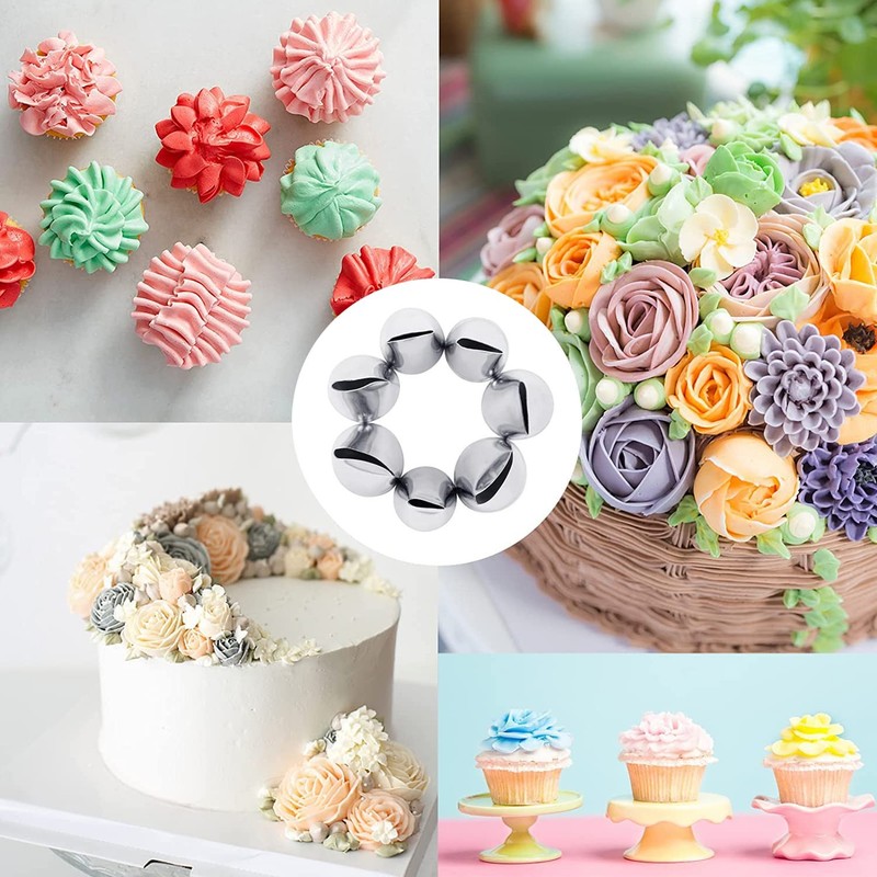 Rose Piping Tips,Petal Ruffle Decorating Tips Set Flower Pastry Tips Icing Fr... gallery