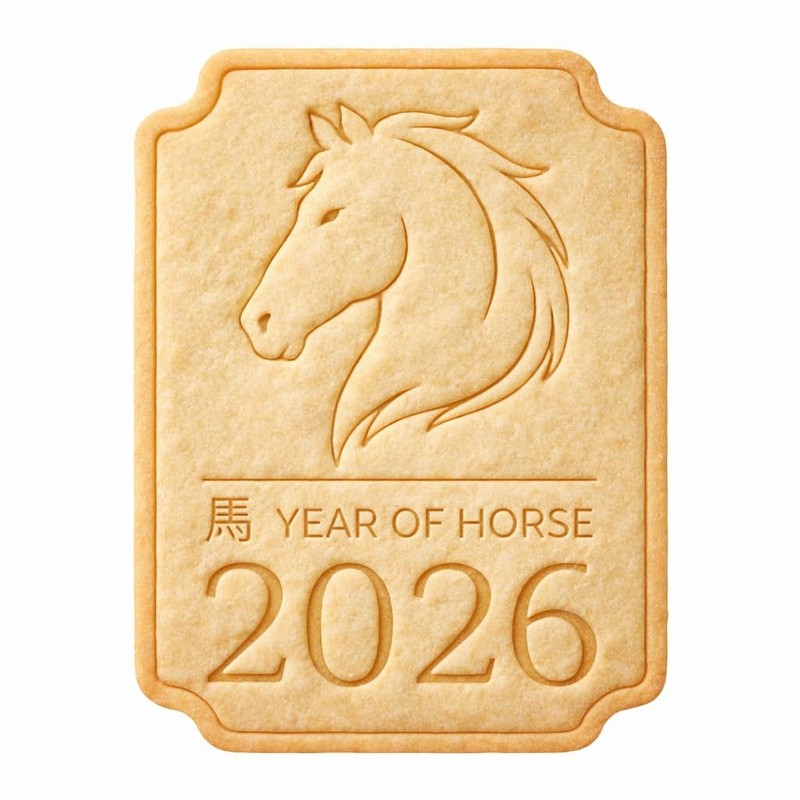Chinese New Year Year of the Horse Plaque Cookie Cutter & Stamp - 4x3" Kitchen E gallery