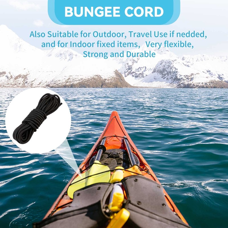 Kayak Deck Rigging Kit 8 Feet Bungee Cord with Bungee Cord Ends Hooks and Tie Do gallery