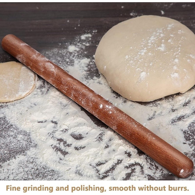 Premium Solid Wood French Rolling Pin Non Stick Dough Roller Kitchen Baking Tool gallery