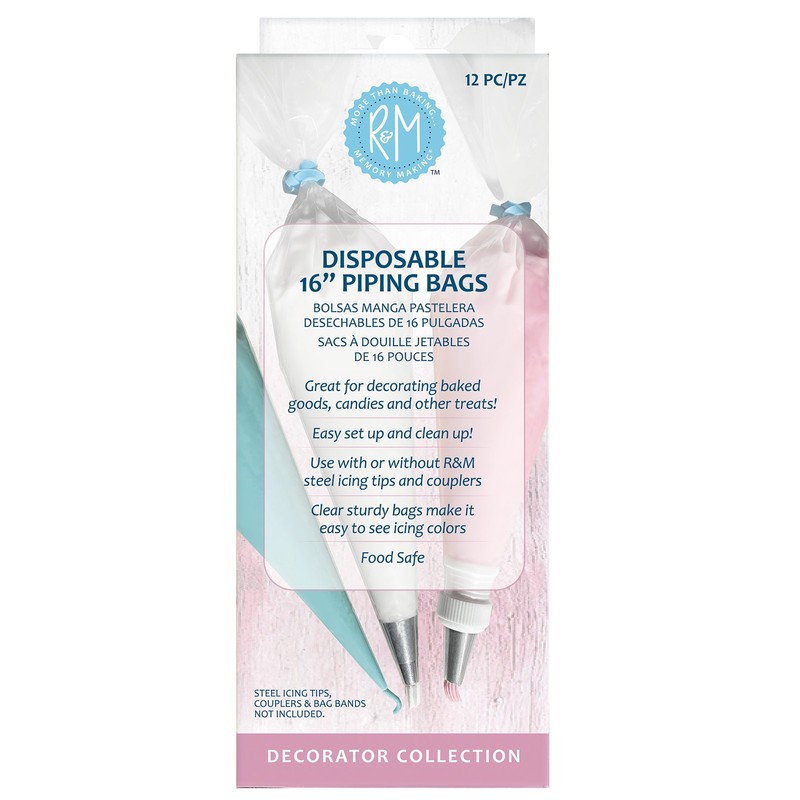 R&M International 16-Inch Disposable Piping Bags, 12 Pack gallery