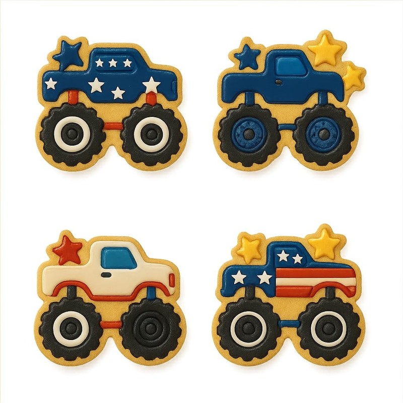 Monster Truck Star Cookie Cutter - 4x3.8" Fun Baking Kitchen Tool gallery