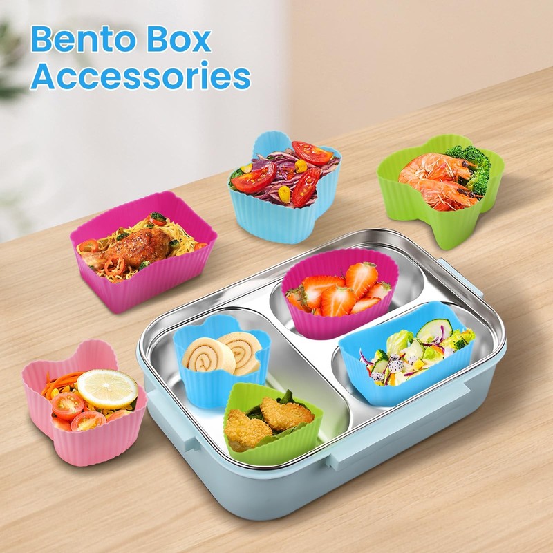 30 Pieces Silicone Cupcake Liners for Lunch Box Accessories, Reusable Lunch B... gallery