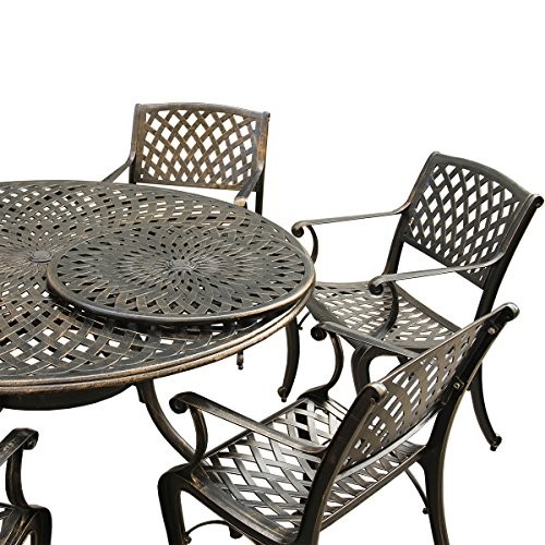 Oakland Living Contemporary Modern Outdoor Mesh Lattice Aluminum 59 inch Bronze gallery