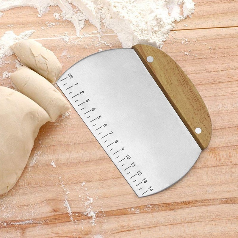 Dough Scraper, Stainless Steel Dough Pastry Scraper Cutter Chopper with Non-S... gallery