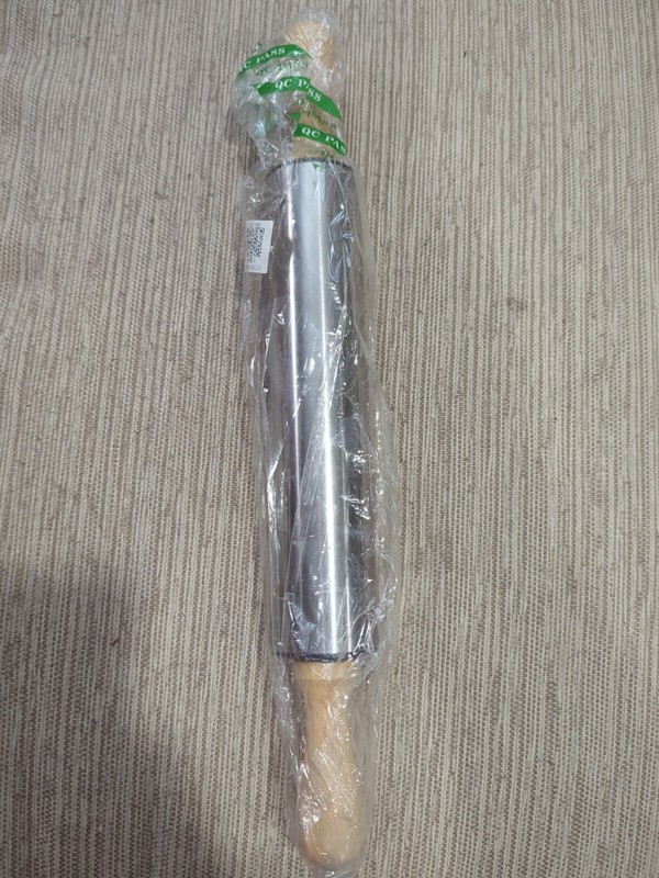 39cm length 20.5cm middle 5cm diameter stainless steel rolling pin with…