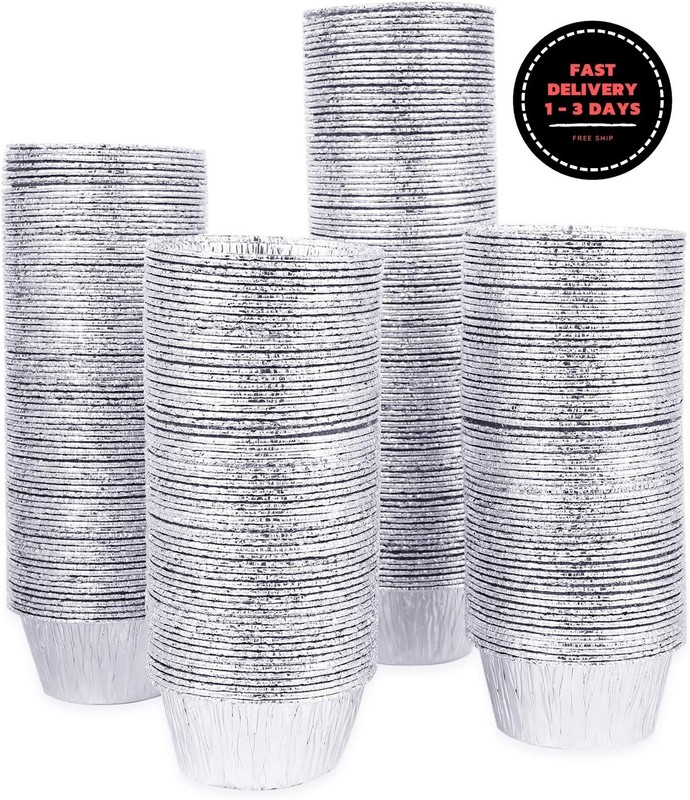 Paquete de 300 moldes individuales de papel de aluminio, 113 ml (4 oz), moldes