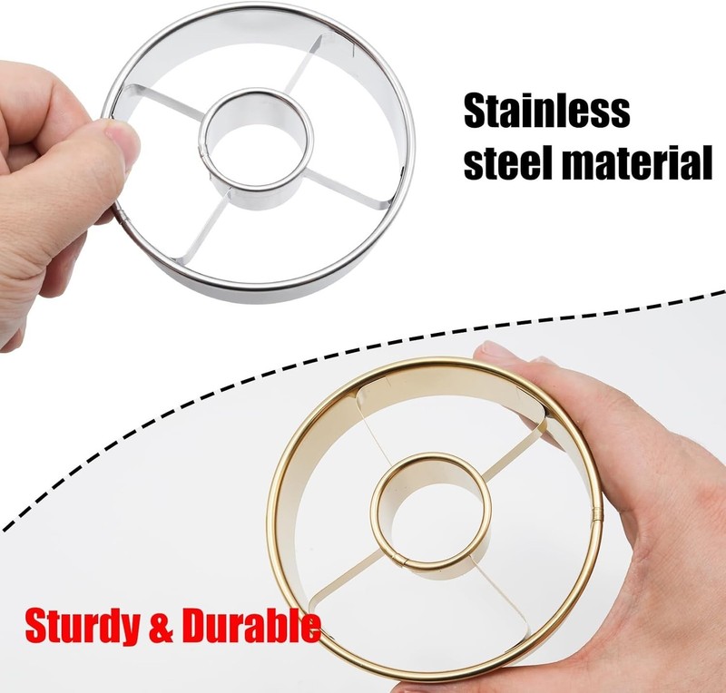 2 Pack Steel Donut Cutter 3.86 Inch Silvery & Golden Stainless Steel Doughnut gallery
