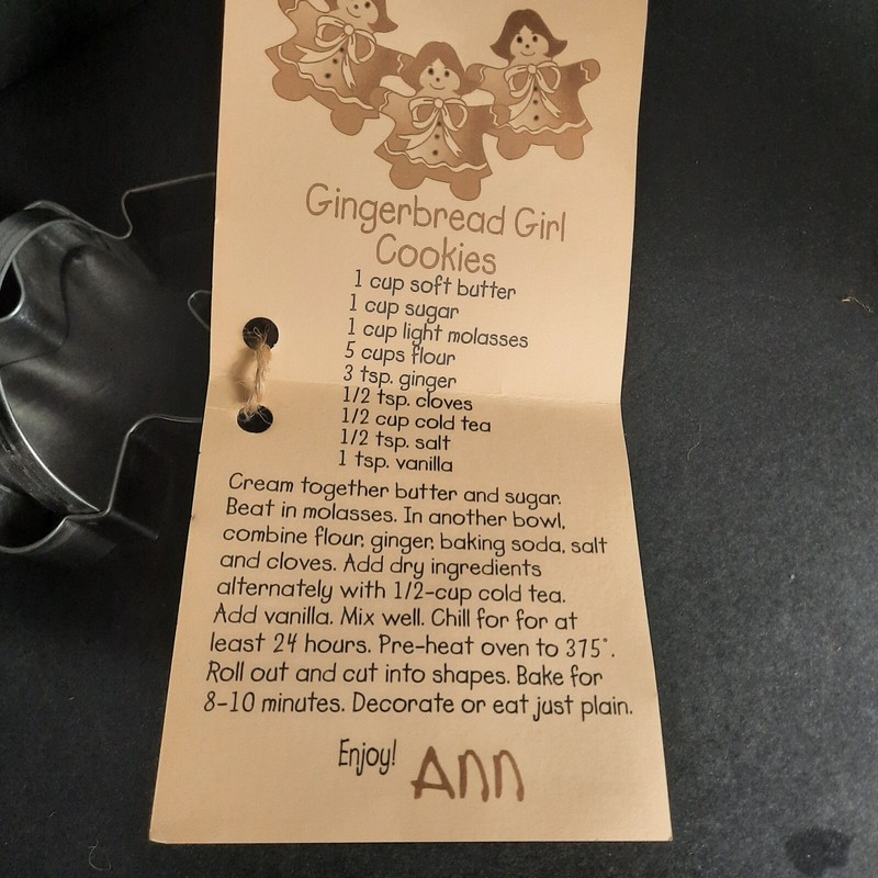 ANN CLARK Metal Large Cookie Cutter Handle Gingerbread Girl Recipe NEW Holiday gallery
