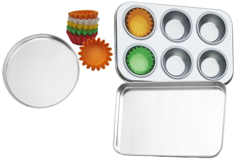 Pan Set Compatible with Easy Bake Ultimate Oven | Includes Cupcake 3, Silver