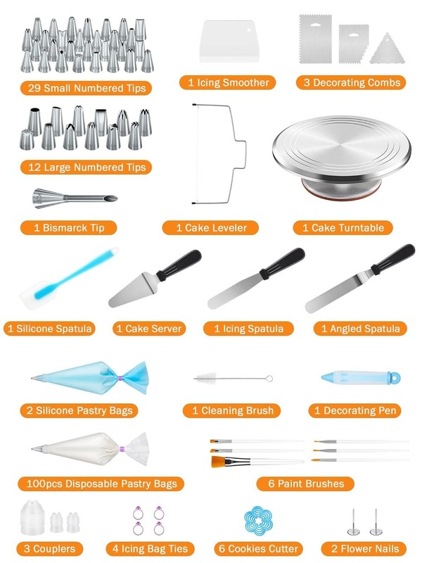 Professional Grade Cake Decorating Tools Set with Durable Stainless Steel Tips gallery