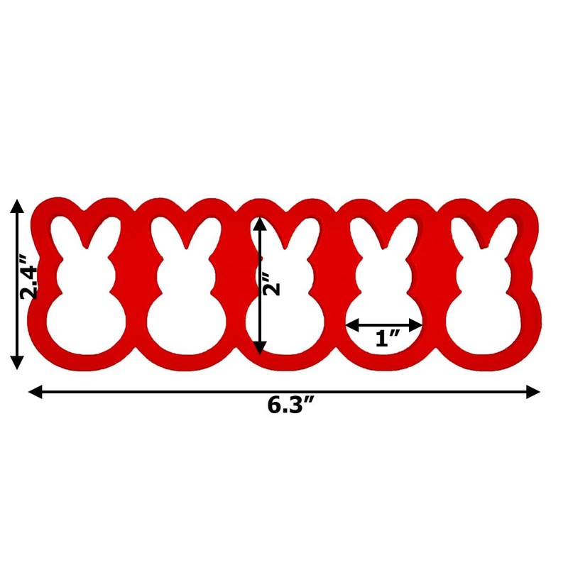 2 inch Easter Bunny Rabbit Cookie Cutter, Made in USA by Mighty Gadget (5 bunny) gallery
