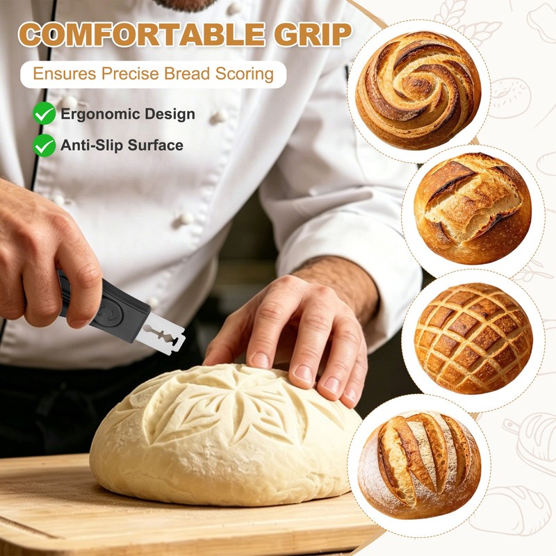 2Pcs Bread Lame, Magnetic Sourdough Scoring Tool, Teardrop Shape/Red gallery