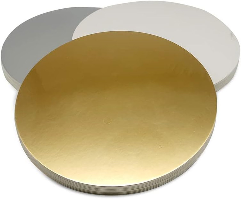 Cake Boards Rounds, 10-Pack Cake Stands Circle Base Cardboard Cakeboard(Gold, 6- gallery