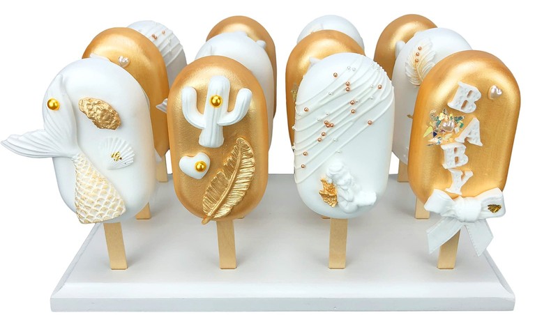 Wood Cakesicle Stand Display – 12 Count Popsicle Sticks Holder for Dessert Table