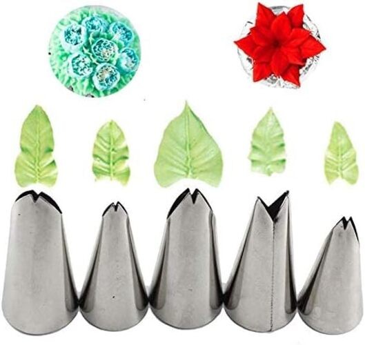 Russian Piping Tips Set, 5PCS Stainless Steel Cake Cupcake Decorating Supplies gallery
