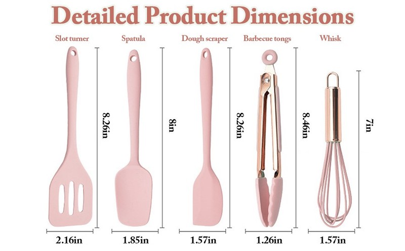Kitchen Utensil Set,5 Pcs Mini Silicone Cooking Utensils Sets,Heat gallery