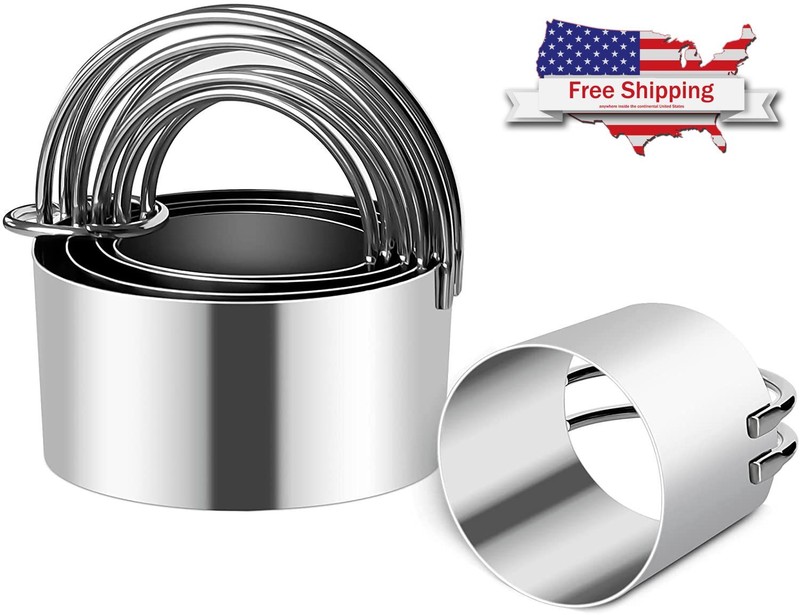 5 Round Biscuit Cutter Cookie Cutters Set With Handle For Baking (FAST SHIPPING)