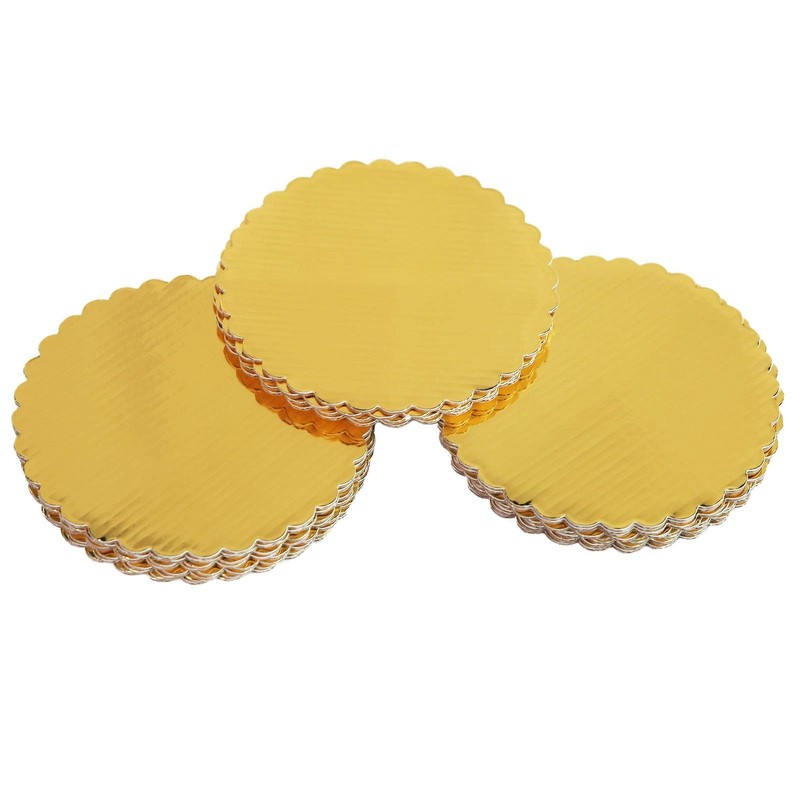 ONE MORE [30pcs] 6" Gold Cakeboard Round,Disposable Cake Circle Base Boards C... gallery