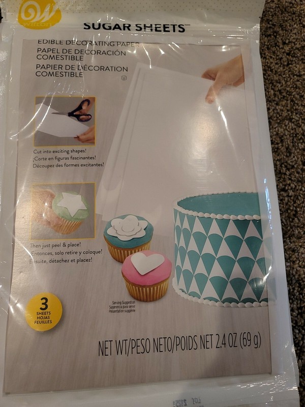 Wilton Sugar Sheet Edible Decorating Paper - white 4 3pak - For Treats