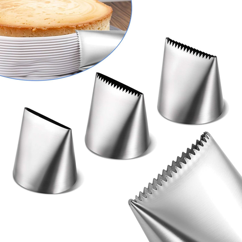3 PCS Piping Tips Set Large Frosting Piping Kit Stainless Steel Cake Icing No... gallery