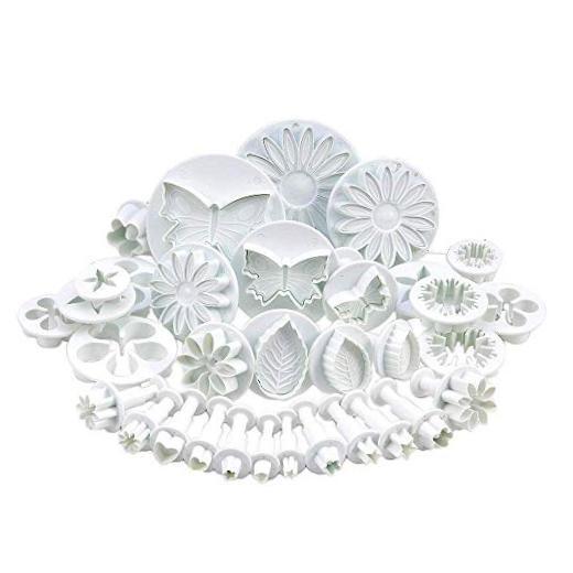 33 Piece Fondant Cake Cookie Plunger Cutter Sugarcraft Flower Leaf Butterfly